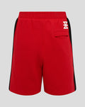 Junior red FC Twente shorts with black side panels and crest patch on the back