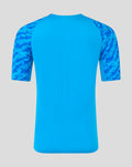 Back view of FC Twente blue performance T shirt with camo patterned sleeves
