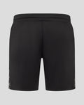 Achterkant van zwarte FC Twente korte broek met elastische tailleband