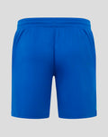 Back view of blue FC Twente performance shorts showing central seam and elastic waistband
