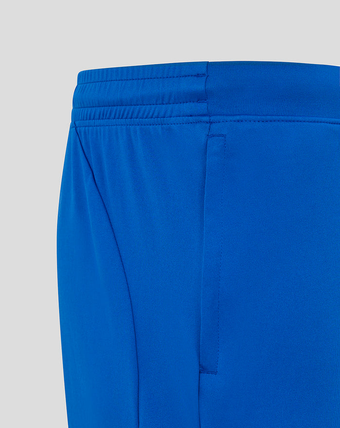 Back view of blue FC Twente shorts showing elastic waistband and neat stitching