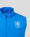 Blue FC Twente performance gilet with white crest on the chest and full front zipper