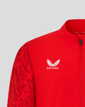 Red FC Twente Matchday jacket chest area featuring the white crest and Castore branding on the front