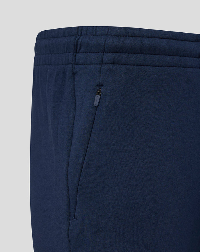 Navy FC Twente travel knit shorts with a zip side pocket and elastic waistband