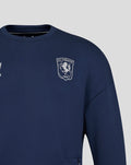 Back view of navy FC Twente Travel Crewneck sweater showing a clean back and relaxed fit.