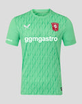 Front view of green FC Twente Keepershirt 25/26 for men with crest and bold sponsor text.
