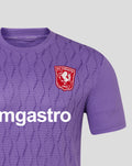 Purple FC Twente men's keepershirt 25/26 featuring red crest on chest and geometric pattern.