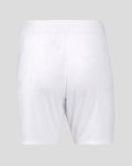 Back view of white FC Twente Derde Short with elastic waistband and subtle branding on the back.