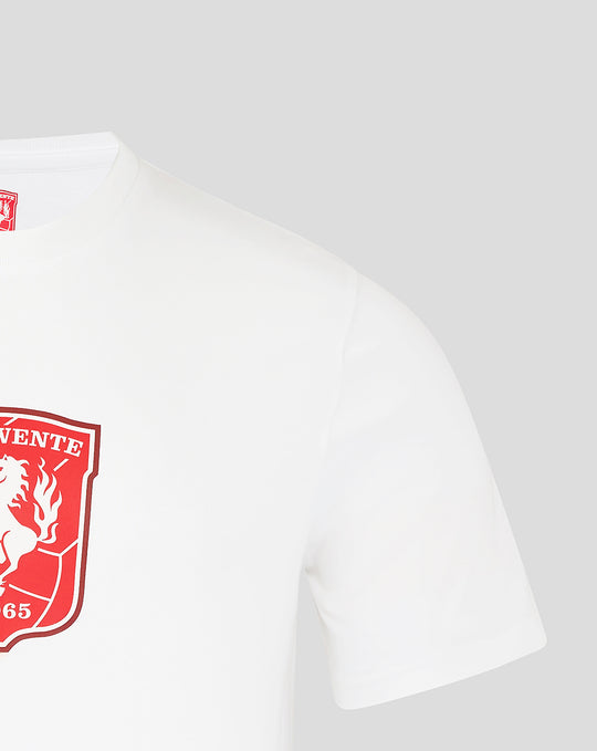 White FC Twente Core Logo T-Shirt for men with a red crest on the front