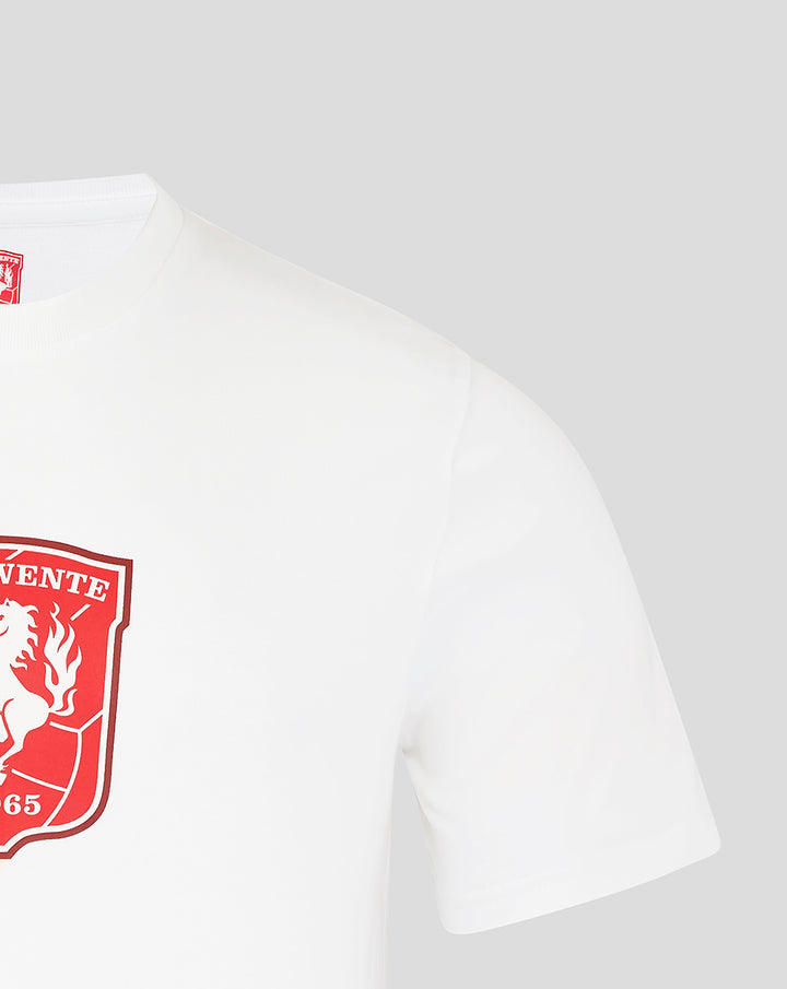 White FC Twente Core Logo T-Shirt for men with a red crest on the front