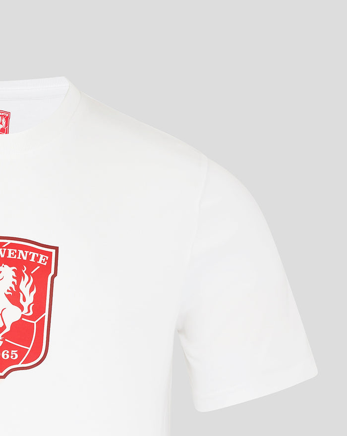 White FC Twente Core Logo T-Shirt for men with a red crest on the front