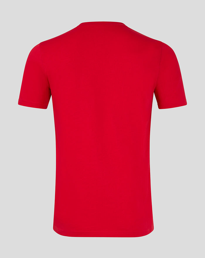 Back view of red FC Twente Classic men's T-shirt with plain back