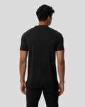Back view of a male model in a black Onyx short sleeve training T shirt