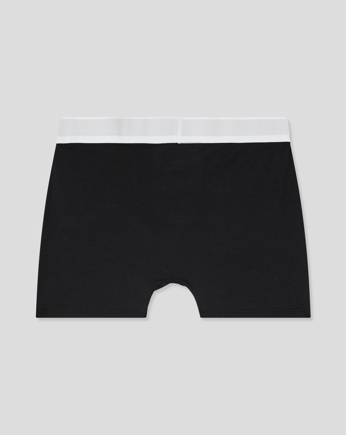 Close-up of Black Upgrade Boxer Shorts waistband with white band from a three pack