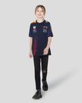 Young girl wearing navy night sky Oracle Red Bull Racing Set Up T Shirt with sponsor logos