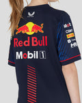Back view of the navy night sky Set Up T shirt with large Red Bull logo and sponsor branding