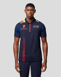 Oracle Red Bull Racing polo in night navy showing Max Verstappen name and number with sponsor logos